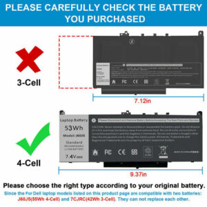Bateria Para Dell Latitude E7270 E7470 7270 7240 J60J5 - Image 3